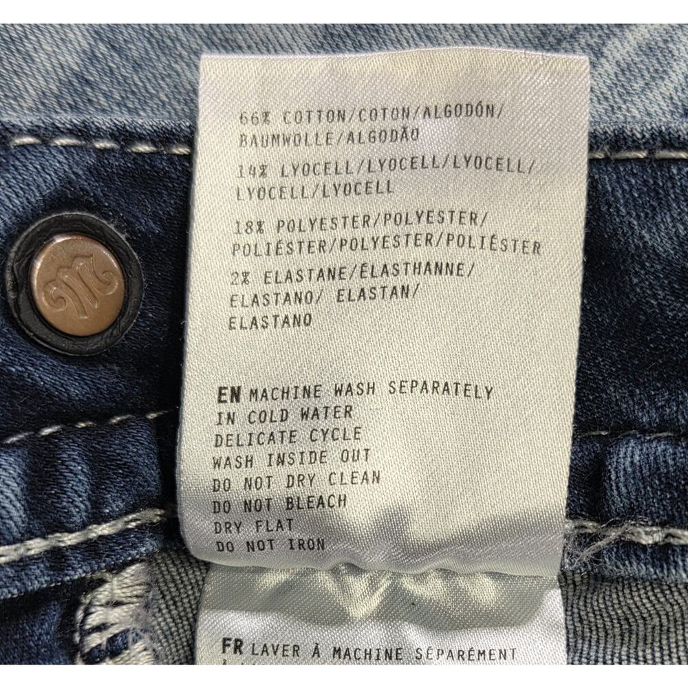 Miss Me Bootcut Jeans Size 30 Thick Stitch Fading Distressed Y2K Boho Western - Picture 11 of 12
